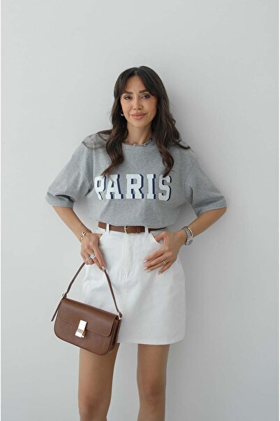 Havoş Γκρι μπλουζάκι με στάμπα Παρισιού