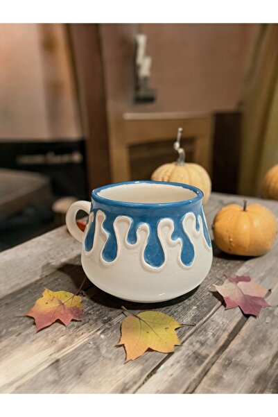 Artistic Quality Decorative Blue Drop, Tea-Coffee Cup with Draining Relief De...
