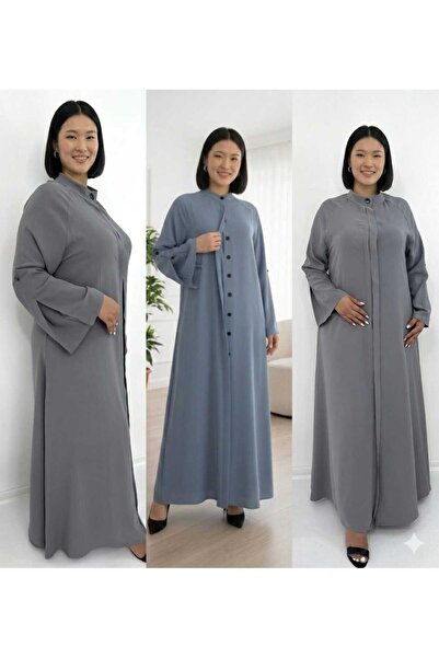 MYMİSİY Krep Special Design Hidden Buttoned Ferace Reglan Sleeves