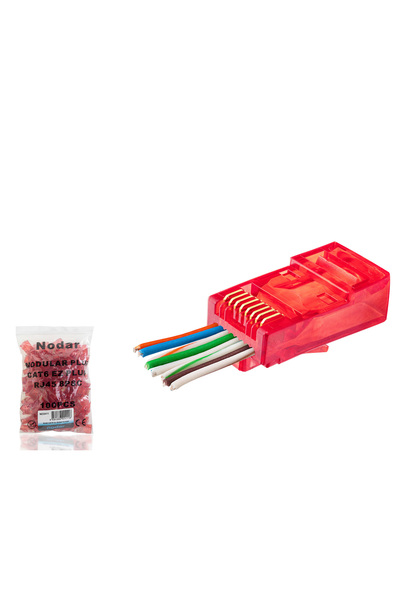 Epilons موصل Cat6 Ez Rj45 - 100 قطعة حزمة أكياس حمراء / اقتصادية ND2411 ZENVI...