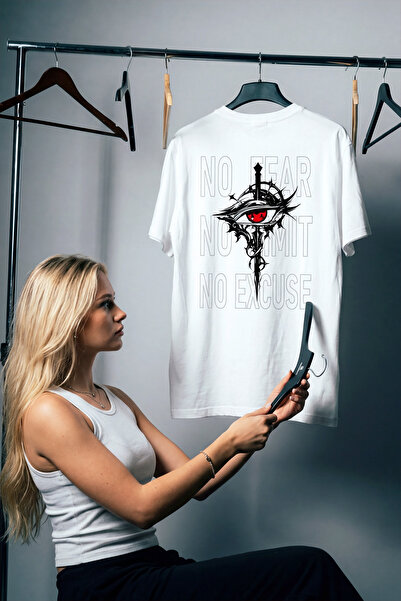 MODEX STYLE Premium %100 Pamuk Beyaz Özel Tasarım Tipografi Baskılı Unisex Ti...