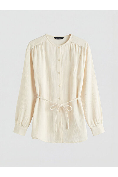 LC Waikiki NEVAVM Πουκάμισο γυναικείο τουνίκ με διαφορά LCW Modest Ecru με γι...