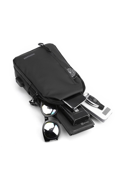AMD BAG حقيبة كتف رجالية مقاومة للماء – أسود | Men’s Waterproof Sling Bag – Black