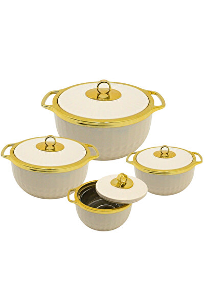 Al Nokhba 4Pcs HOT POT Casserole SET with Inner Steel, Size-600ml, 1000ml, 20...