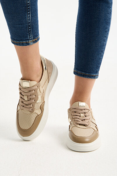 TREND Kadın Günlük Hakiki Deri Sneaker Kaydırmaz Taban Esnek Rahat Ortopedik ...