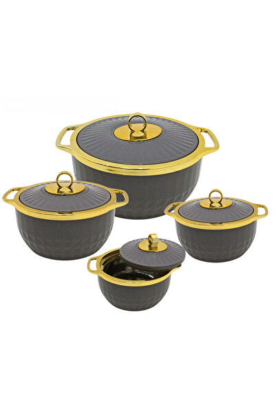Al Nokhba 4Pcs HOT POT Casserole SET with Inner Steel, Size-600ml, 1000ml, 20...