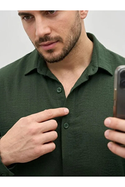 FRESCO SCARFS Ανδρικό πουκάμισο Aerobin Fabric Oversize 4 Seasons με μακριά μ...