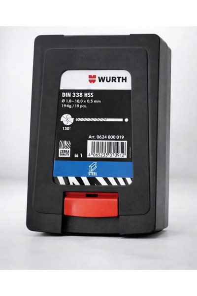 Würth Wurth Set 19 Burghie HSS Pentru Metal 0624000019