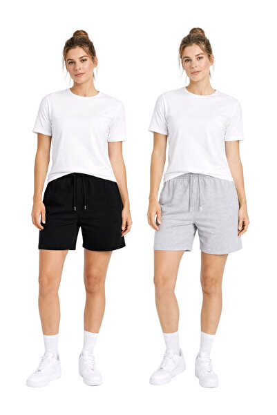 RABTEKS Σετ 2 τεμαχίων Μαύρο-Γκρι Premium Comfort Basic Σορτς – Βαμβακερό, κα...