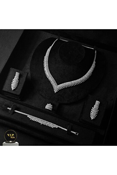 jewelrystore طقم اكسسوارات زركون فاخر مع علبه