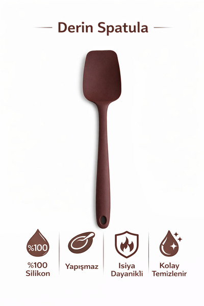 evolis kitchen 1 Adet Tekli Isıya Dayanıklı Yanmaz Yapışmaz Silikon Kahvereng...