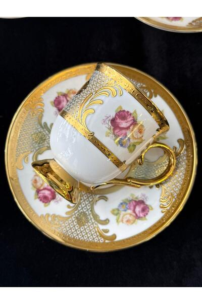 LOKMAN ZÜCCACİYE SHOWROOM Kosova 6-Piece Embossed Golded Standing Coffee Cup ...