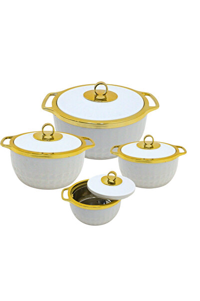Al Nokhba 4Pcs HOT POT Casserole SET with Inner Steel, Size-600ml, 1000ml, 20...