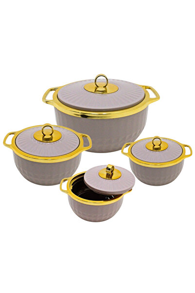 Al Nokhba 4Pcs HOT POT Casserole SET with Inner Steel, Size-600ml, 1000ml, 20...
