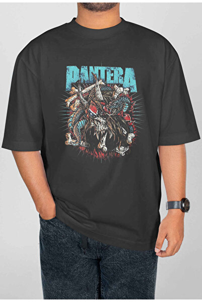 buzagi tasarım ürünleri Pantera Digital Print Oversize Unisex T-Shirt
