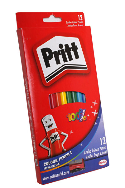 Pritt مجموعة أقلام تلوين جامبو تريانجل جاف 12 لون في علبة كرتونية