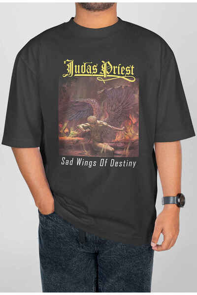 buzagi tasarım ürünleri تي شيرت للجنسين بطباعة رقمية كبيرة الحجم من Judas Priest
