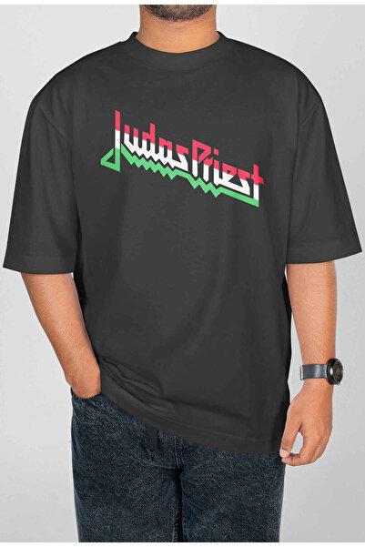 buzagi tasarım ürünleri تي شيرت للجنسين بطباعة رقمية كبيرة الحجم من Judas Priest