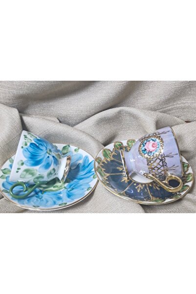 BY.RAYKA PORSELEN El Dekor Second Quality 2-Pack Coffee Cup (No Returns)