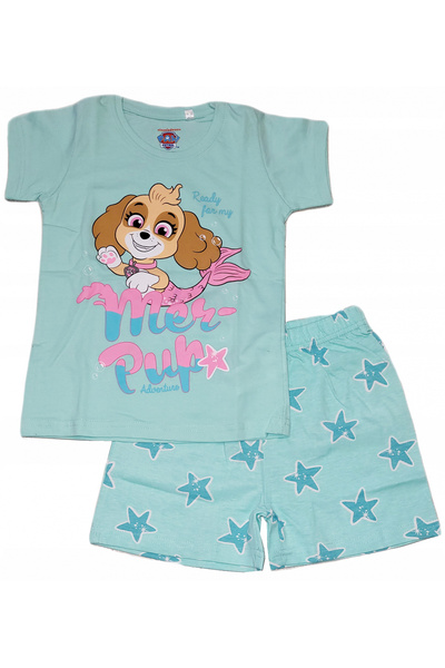 PAW PATROL Καλοκαιρινές πυτζάμες με κοντά μανίκια, βαμβακερές, Mer-Pup