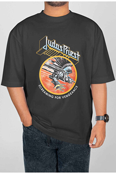 buzagi tasarım ürünleri تي شيرت للجنسين بطباعة رقمية كبيرة الحجم من Judas Priest