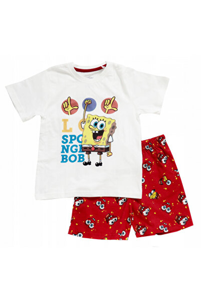 SPONGEBOB Καλοκαιρινές πυτζάμες με κοντά μανίκια, βαμβακερές, Σφουγγαράκης.