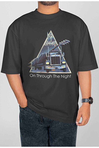 buzagi tasarım ürünleri Def Leppard Digital Print Oversize Unisex T-Shirt