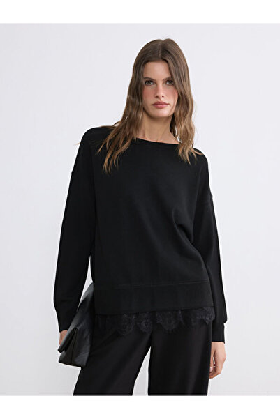 LC Waikiki I Zero Roba Collar Lace Detailed Women's Knitwear Sweater from Fre...