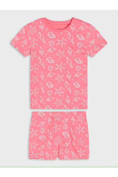 OEM Καλοκαιρινές βαμβακερές πυτζάμες δύο τεμαχίων με σχέδιο κοχυλιών