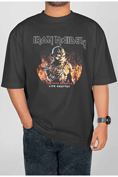 buzagi tasarım ürünleri Iron Maiden Digital Print Oversize Unisex T-Shirt