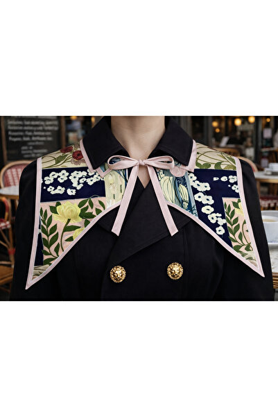 Marcelle Leandra Floral Patterned Decorative Collar Accessory – Tieable Vinta...