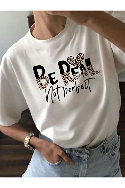 Joetsu ΓΥΝΑΙΚΕΙΟ T-shirt με στάμπα BE REAL - Λαιμόκοψη ποδηλάτου