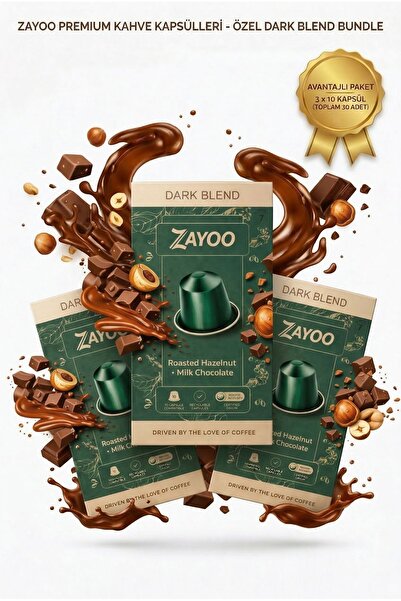 Zayoo Nespresso Original Uyumlu Alüminyum Kapsül - 3 Adet Dark Blend 7 - 30 K...