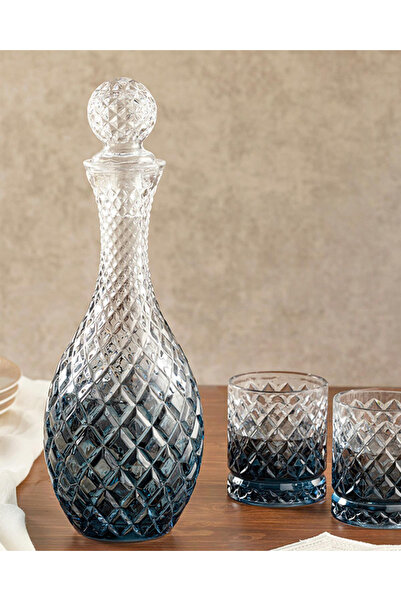 English Home Glossy 3 Parça Karaf 1300 Ml Lacivert