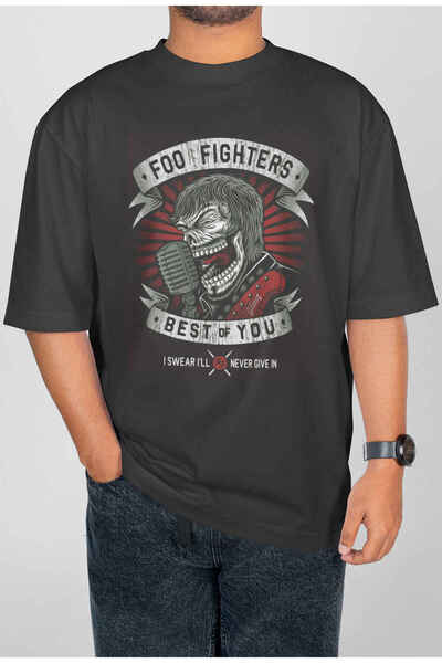 buzagi tasarım ürünleri Foo Fighters Digital Print Oversize Unisex T-Shirt