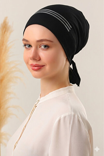 Melodi Scarf Çift Silikonlu Kaymayan Kaymaz Bone - Eşarp Şal Başörtü Kaydırmayan Kaymaz Bantlı Bone