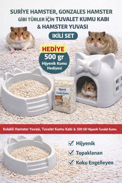 ozzipetshop Suriye ve Gonzales Hamster İçin Özel Hamster Yuvası ve Tuvalet Ka...