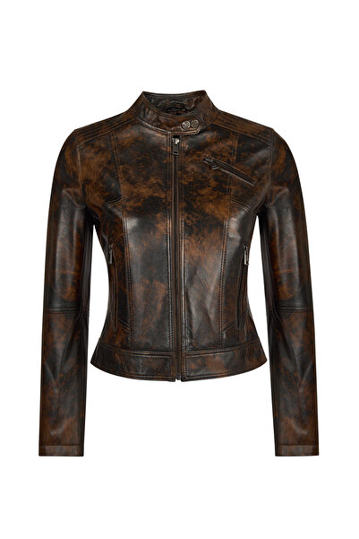 Derimod Kylie Women's Bronze Short Leather Jacket 26Sge535255