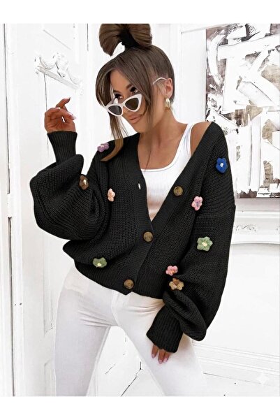 yardıtekstil Cardigan Knitwear Floral Accessory Patterned Sports Jacket 100% ...
