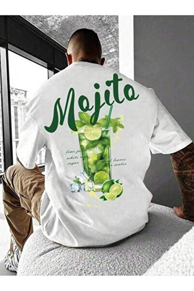 Joetsu MOJITO Τυπωμένο Oversize Γυναικείο/Ανδρικό Unisex Λευκό T-shirt