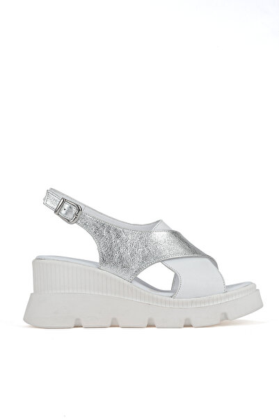 Ziya , Γυναικεία σανδάλια με τακούνι από γνήσιο δέρμα 1611020Z2005 Λευκό