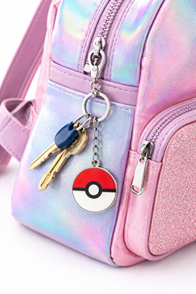 HER ŞEY NOTA www.herseynota.com Μπρελόκ Pokemon Poke Ball με Φιγούρα Ασημί Χρ...