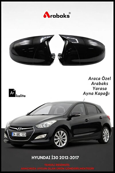 Arabaks HYUNDAI İ30 2012-2017 BLACK Yarasa Ayna Kapağı 2'li Takım (BATMAN TİP...