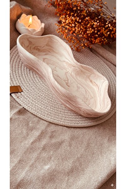 MYELFA Asimetrik Kahve Mermer Desen Dekoratif Banyo Düzenleyici, Anahtar Taba...