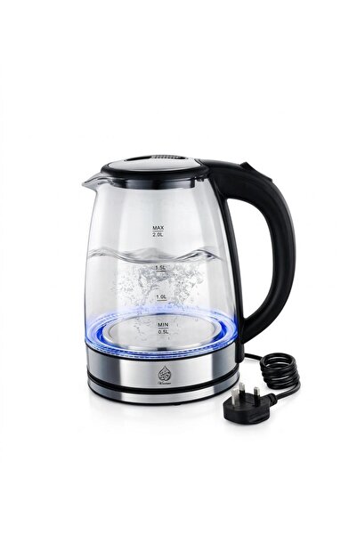 Bionic Winmax 2L Glass Electric Kettle - 1500W Fast Boil, Blue LED, Boil-Dry ...