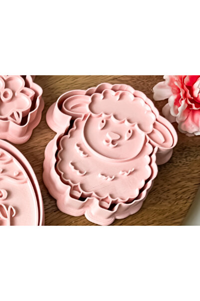 CESTOPİENO Double Sheep 8X9 cm Dough Sculpting /Cookie/Ceramic/ Polymer Mixed...
