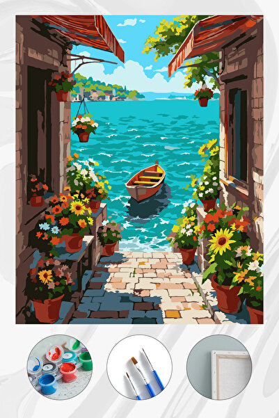 Parloran Sayılarla Boyama 40x50 cm Tuval Seti - Boyaları Ve Fırçaları Dahil -...