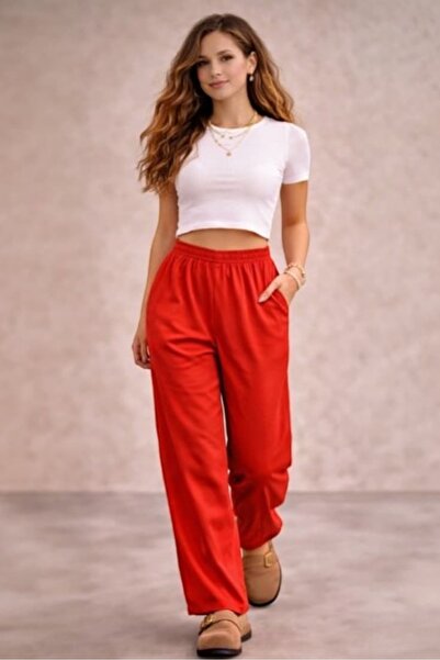 bb butik basic Γυναικείο παντελόνι από ύφασμα Draped Ayrobin - Βασικό παντελό...