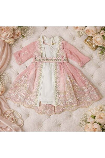 Generic Baby Girl Designer Pink Net Dress with Heavy Lace Work – Birthday & S...