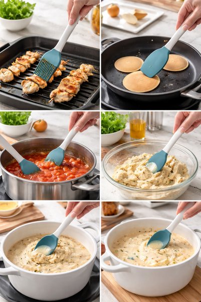 evolis kitchen 5 Pieces Heat Resistant Fireproof Mini Silicone Spatulas Mint Green